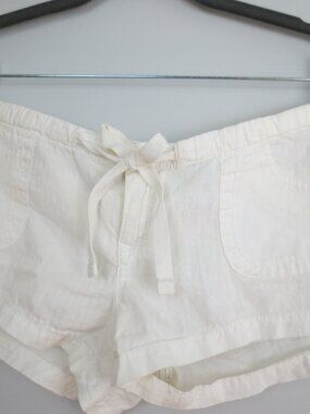 Vintage Y2K Abercrombie White Cotton Blend Drawstring Shorts